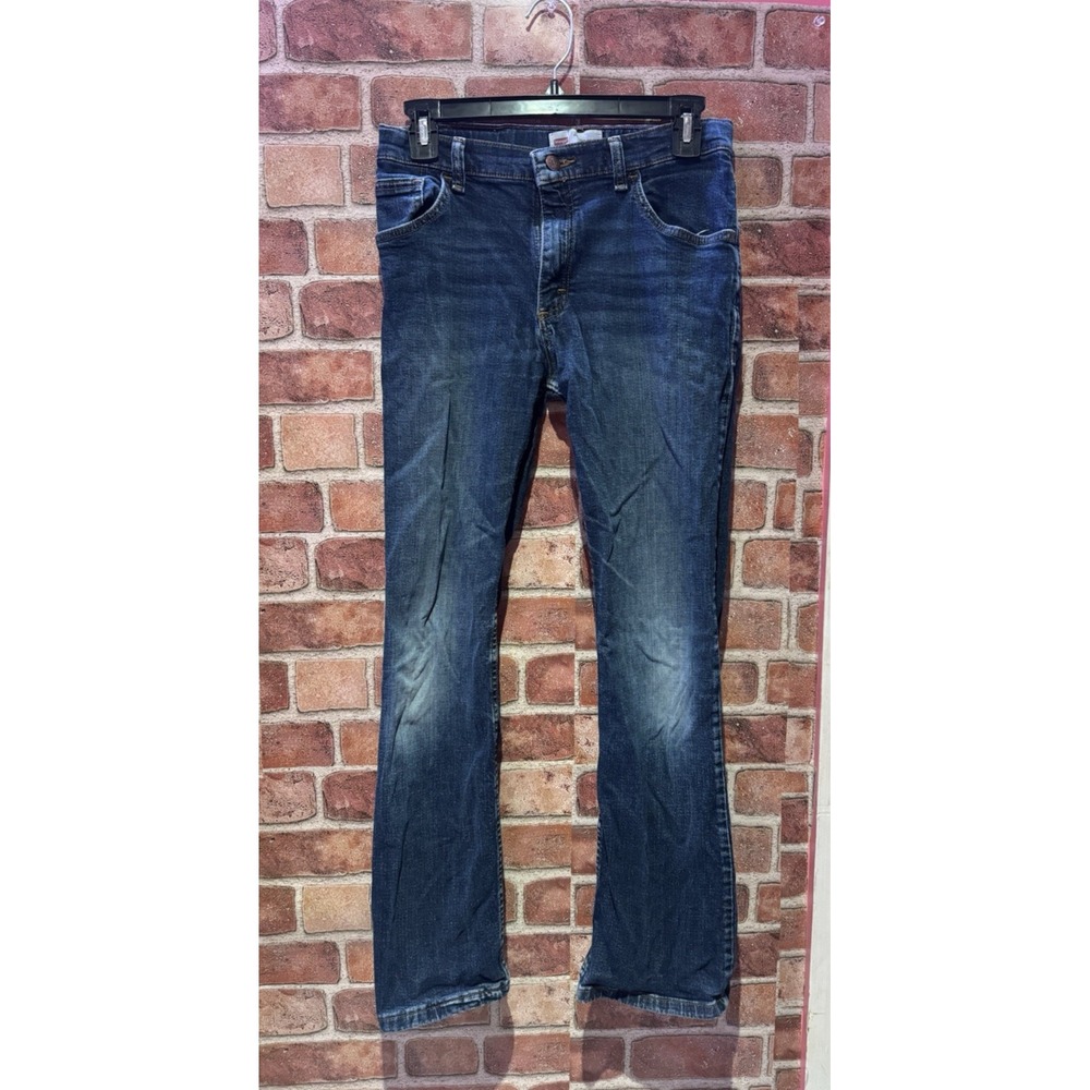 Wrangler Blue Denim Jeans Boys Casual Classic Boot Cut Size 16 Regular